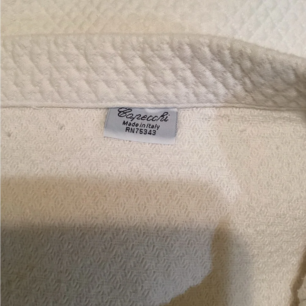 Capecchi Italy Pillow Sham 100%Cotton 27”x25” Off White with Embroidered Accent